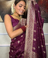 Wine Paithani Silk Saree | Festive & Party Wear