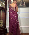 Wine Paithani Silk Saree | Festive & Party Wear