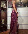 Wine Paithani Silk Saree | Festive & Party Wear
