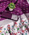 Wine Paithani Silk Saree | Traditional Wedding Wear