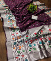 Wine Paithani Silk Saree | Traditional Wedding Wear