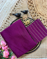 Wine Rangoli Crush Saree with Sequin Bits Blouse | RD VIAANA