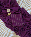 Wine Rangoli Crush Saree with Sequin Bits Blouse | RD VIAANA