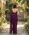 Wine Rangoli Crush Saree with Sequin Bits Blouse | RD VIAANA