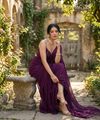 Wine Rangoli Crush Saree with Sequin Bits Blouse | RD VIAANA