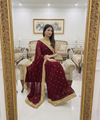Wine Space Satin Sequence Work Saree for Party & Wedding | RD APEXA