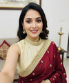 Wine Space Satin Sequence Work Saree for Party & Wedding | RD APEXA