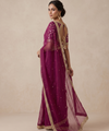 Wine Space Satin Sequin Saree with Mirror Lace Border | RD SANVI