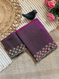 Wine Space Silk Jarkan Work Saree for Wedding & Party | RD TAMANAH