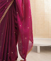 Wine Space Silk Sequin Embroidery Saree for Party Wear | RD KAVYA