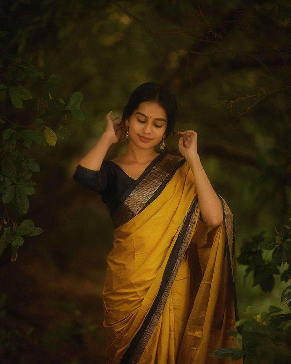 Yellow Banarasi Silk Saree | Bridal & Festive Wear