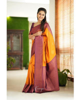 Yellow Banarasi Silk Saree | Traditional Wedding Wear
