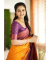 Yellow Banarasi Silk Saree | Traditional Wedding Wear