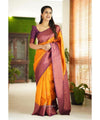 Yellow Banarasi Silk Saree | Traditional Wedding Wear