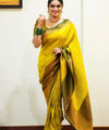Yellow Banarasi Silk Saree | Traditional Wedding Wear