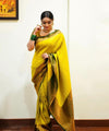Yellow Banarasi Silk Saree | Traditional Wedding Wear