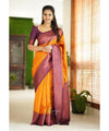Yellow Banarasi Silk Saree | Traditional Wedding Wear