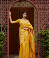 Yellow Banarasi Silk Saree | Traditional Zari Weave