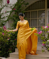 Yellow Banarasi Silk Saree | Traditional Zari Weave
