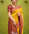 Yellow Banarasi Silk Saree | Wedding & Festive Wear