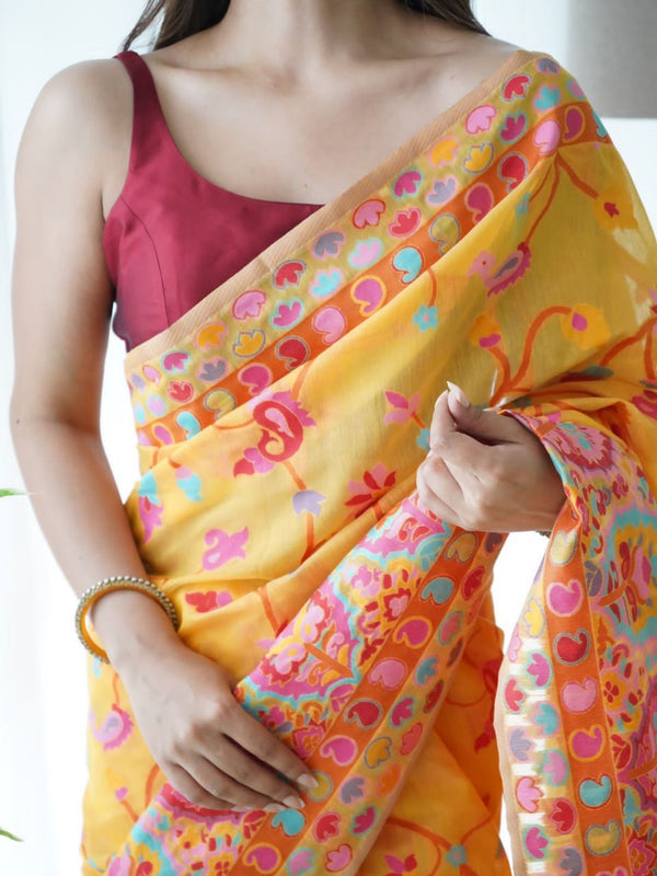 Yellow Cotton Saree | Daily & Festive Wear