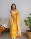 Yellow Cotton Saree | Ethnic Wear for Women