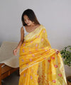 Yellow Cotton Saree | Ethnic Wear for Women