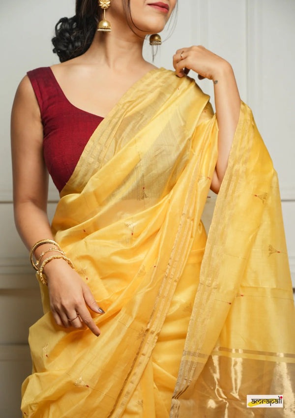 Yellow Cotton Saree | Everyday Ethnic Wear
