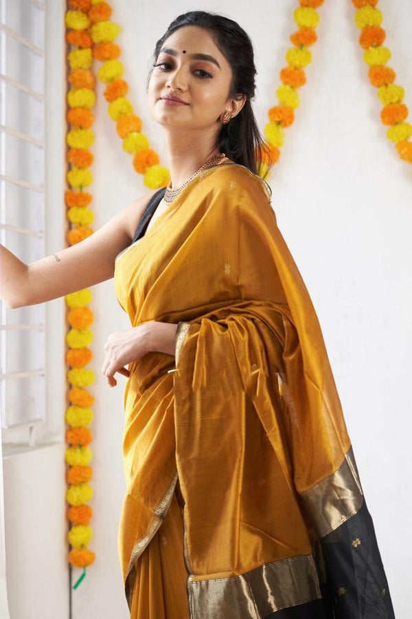 Yellow Cotton Saree | Festive & Party Wear