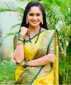 Yellow Jacquard Silk Saree | Ethnic Wear for Women