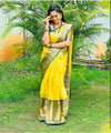 Yellow Jacquard Silk Saree | Ethnic Wear for Women