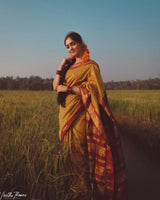 Yellow Jacquard Silk Saree | Festive & Party Wear