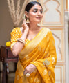 Yellow Jacquard Silk Saree | Traditional Wedding Wear