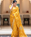 Yellow Jacquard Silk Saree | Traditional Wedding Wear