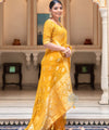 Yellow Jacquard Silk Saree | Traditional Wedding Wear