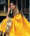 Yellow Jacquard Silk Saree | Wedding & Festive Wear
