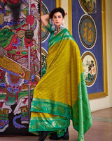 Yellow Jacquard Silk Saree | Wedding & Festive Wear