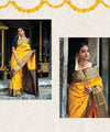 Yellow Jacquard Silk Saree | Wedding & Festive Wear