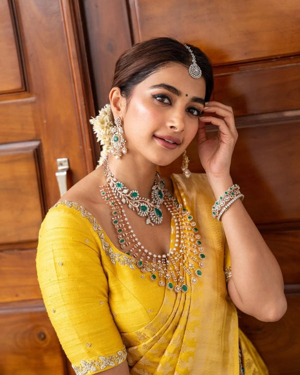 Yellow Kanjivaram Silk Saree | Festival & Ceremony Wear