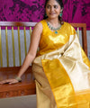 Yellow Kanjivaram Silk Saree | Wedding & Reception Wear