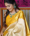 Yellow Kanjivaram Silk Saree | Wedding & Reception Wear