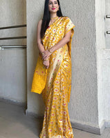 Yellow Paithani Silk Saree | Ethnic Wear for Women