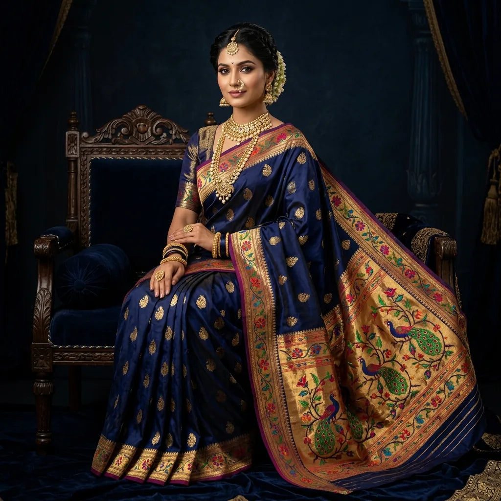 Regal Paithani & Jacquard-Inspired Splendour